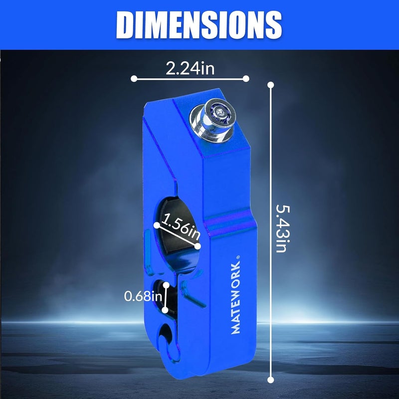 Matework Motorcycle Lock Anti Theft Heavy Duty, Motorcycle Handlebar with Helmet Lock, Universal Motorcycle Blue - Image 2